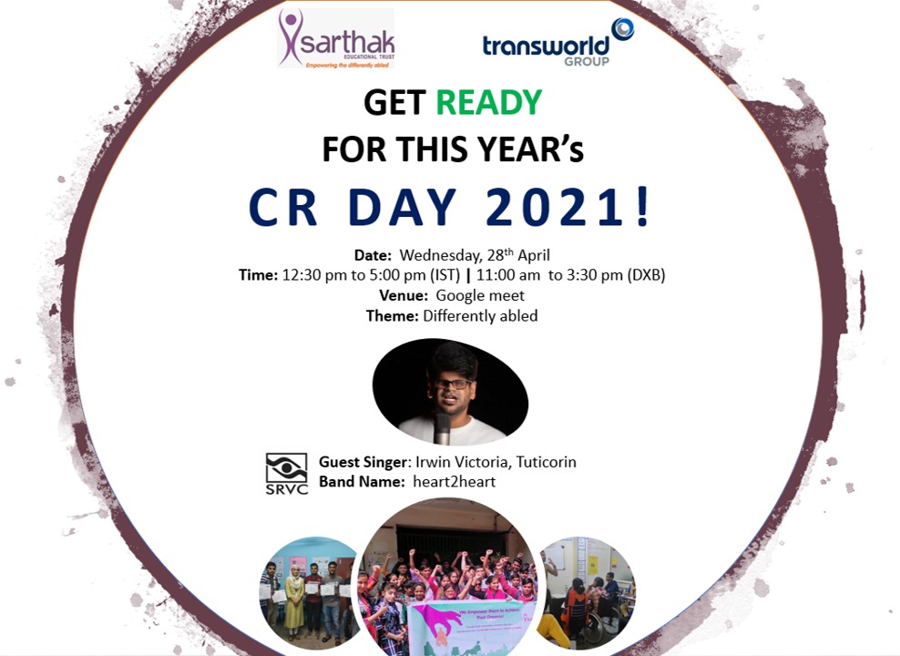 SarthakEducati2's tweet photo. It feels great to announce the CR DAY 2021-where volunteers empower trainees with various activities and guest lectures, a tie-up with @Transworldtweet
@siramakrishnan
.
Our Guest singer: Irwin Victoria
#differentlyabled #crday #volunteer #transworldgroup #volunteering https://t.co/wsPRlgL4Gd
