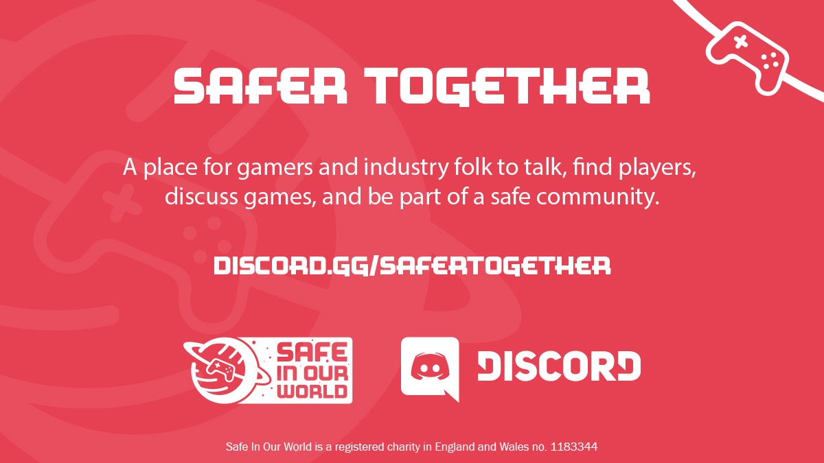 At 8 pm BST after the panel, we have our first community games night in our Discord, Safer Together - Join in at  http://discord.gg/safertogether 