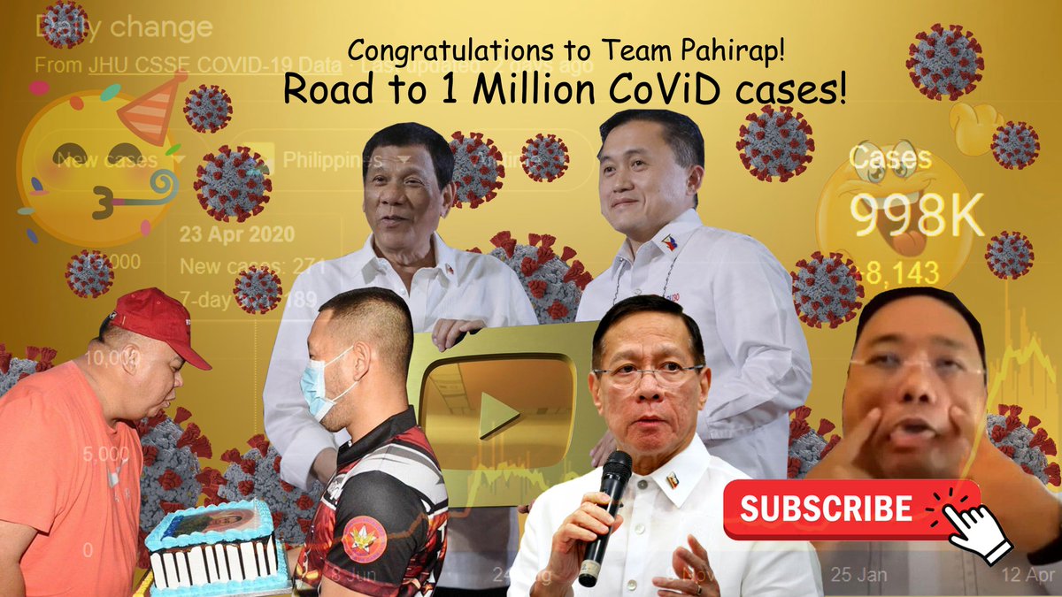 Road to 1M! Salamat #TeamPahirap more more #Power and #Cases!! We could have not done this without #incompetency! #RoadToGold #GoldPlayButton