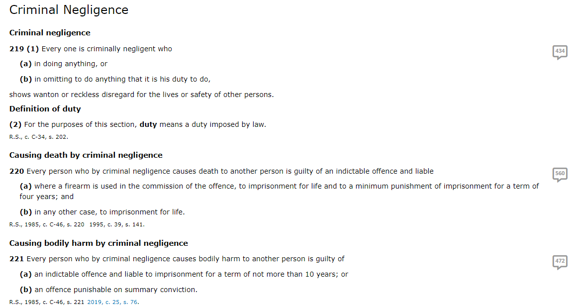 While I am here perhaps it is time to start a discussion around criminal negligence causing homicide for bad medical advice/studies provided to the public.?