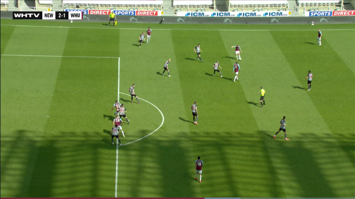 This is an example where the VAR (Simon Hooper) decided the offside for Issa Diop didn't need full tech calibration. He could have chosen to use it. Hooper has only disallowed one goal for offside, and that was for Marcus Rashford being ahead of the ball. Not one using lines.