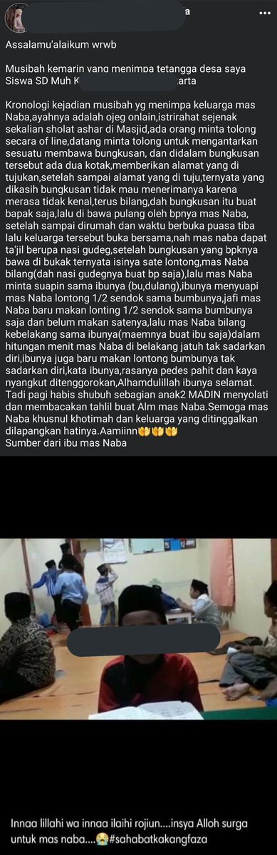 Dis! waspada saat menerima makanan atau barang apapun dari orang yang tidak dikenal guys🥺 

cr: FB