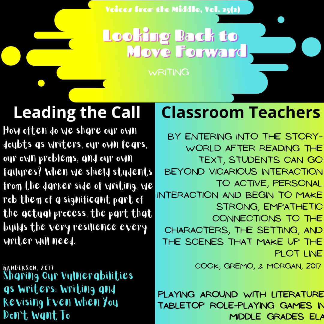 Students need to understand the writing process is more than just a school activity.  To learn new strategies for teaching writing check out  Voices from the Middle @ library.ncte.org/journals/vm/is…
NCTE@ https://www.National Council of Teachers of English