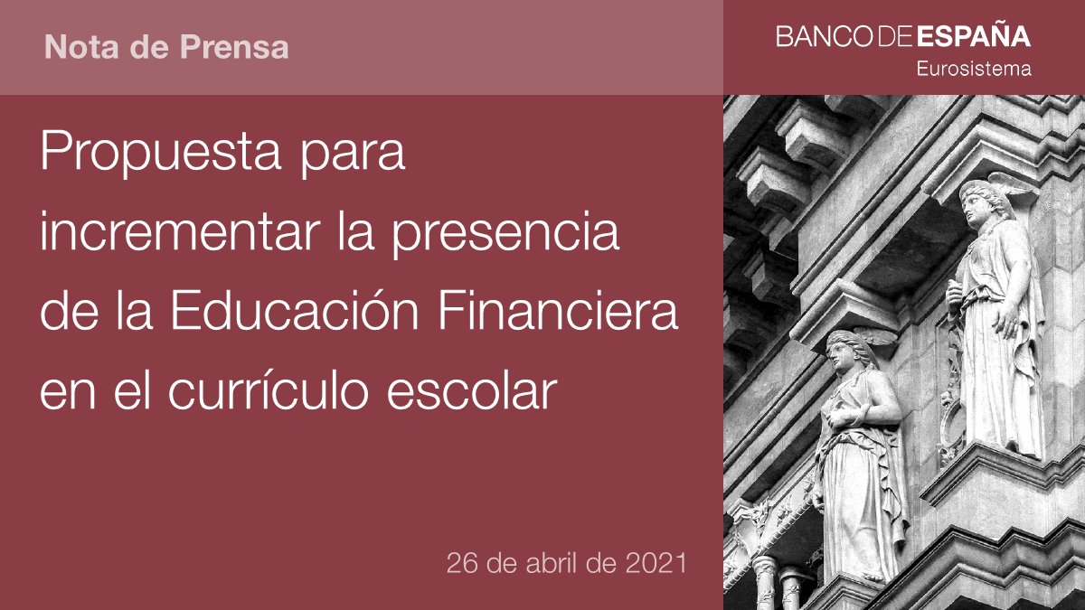 La @CNMV_MEDIOS @BancoDeEspana y @_minecogob han enviado una propuesta a @educaciongob para que se impartan más contenidos relacionados con la competencia financiera en #Primaria y #Secundaria 👉 bde.es/f/webbde/GAP/S…  #bdePrensa #bdeEducaciónFinanciera #EducaciónFinanciera