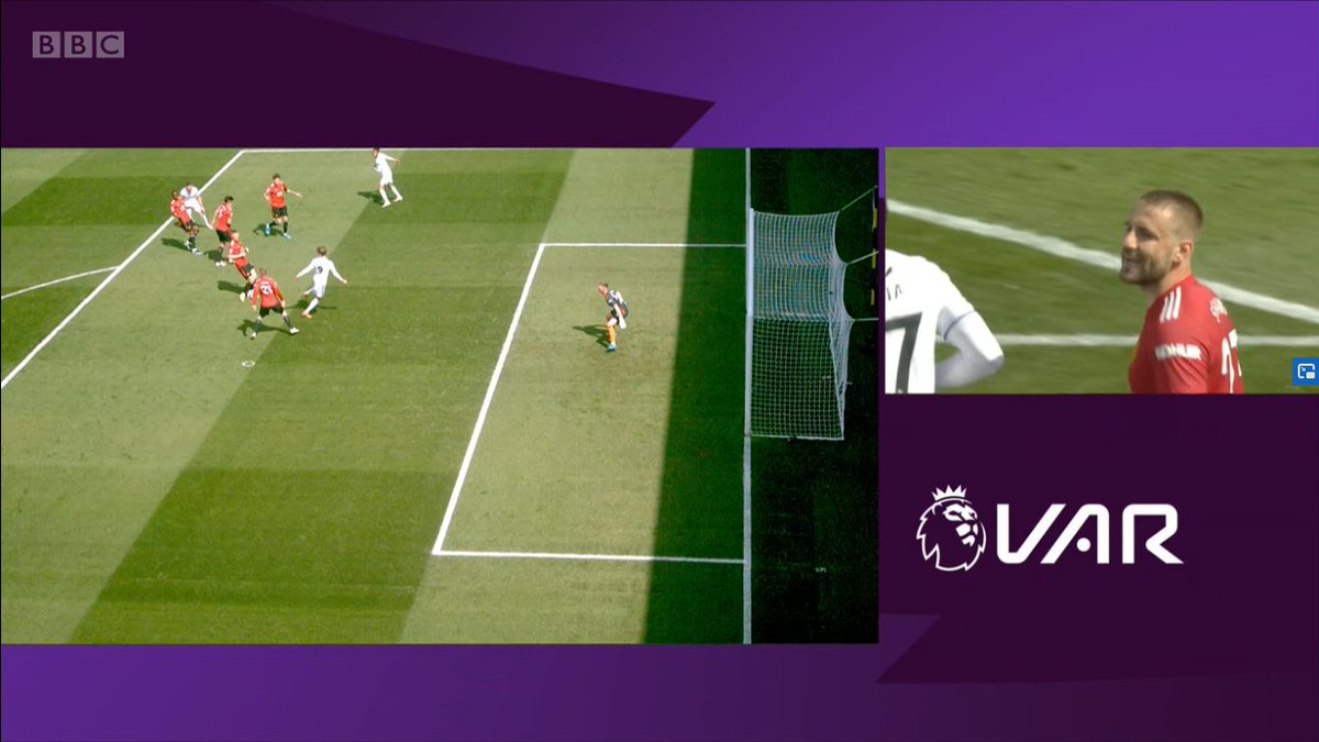 Finally, a quick switch to back to handball. Remember, defensive handball is different to attacking handball. So while Wilson's is an automatic offence, Luke Shaw would need to have his arm in an unnatural position. This has consistently not been given as a handball penalty.