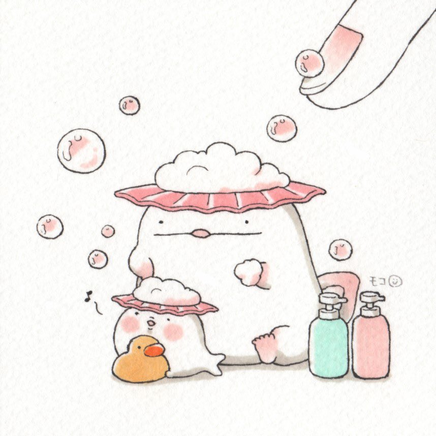 「オオサンショウウオとだんごうおの入浴シーンをまとめてみました♨️ #お風呂の日 」|モコ@うおマロ漫画更新中です！のイラスト