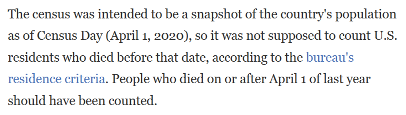 4. Were people who died from COVID-19 last year counted in the census?