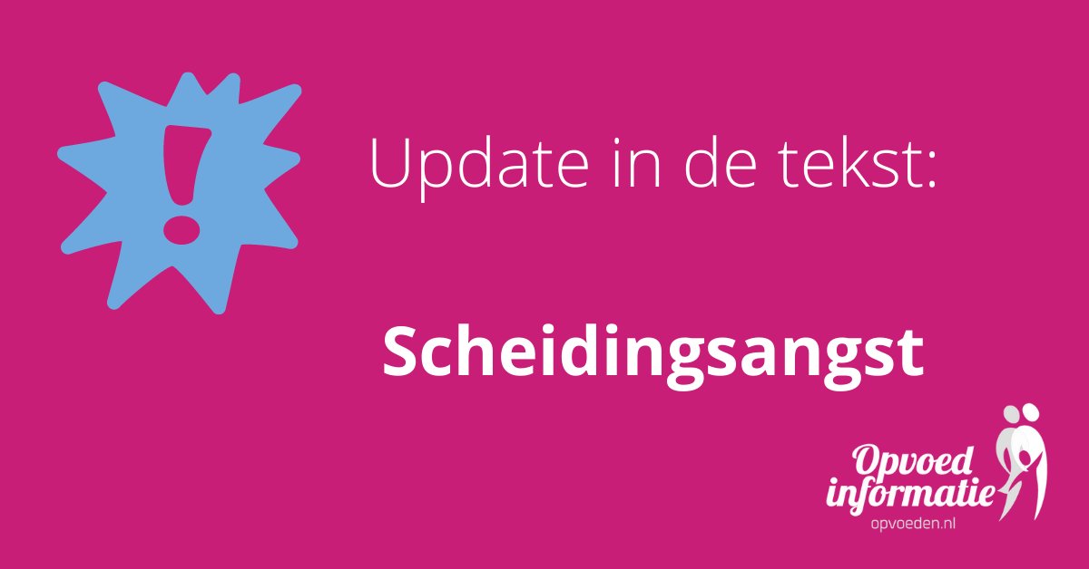 OpvoedenNL's tweet image. De tekst Scheidingsangst is aangepast n.a.v. de richtlijn Ouder-kind relatie. Er staat nu in dat het heel normaal is als je baby huilt als je weggaat. Zo zorgt hij dat de mensen die voor hem zorgen in de buurt blijven. Zie: opvoeden.nl/scheidingsangs…. Dit staat ook in de @GroeiGids.