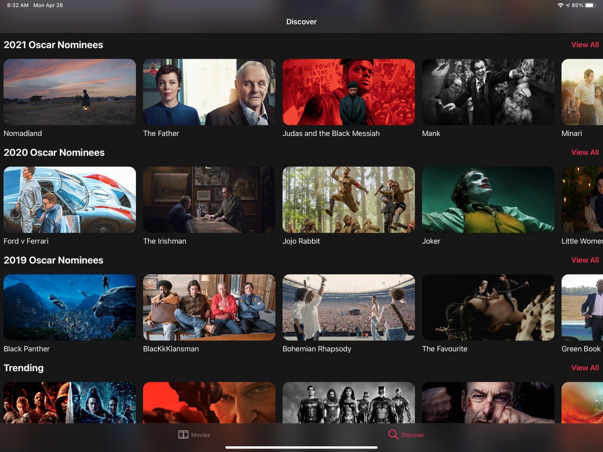 2021 Oscar Nominees added to Discover