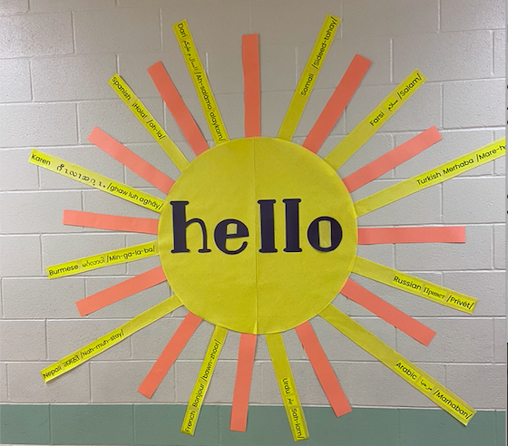 Hello from <a href="/LkwdHarrison/">Harrison Elementary School</a>!  Our sun says hello in all the languages spoken by our great Harrison students!  <a href="/LkwdSchools/">Lakewood OH Schools</a>