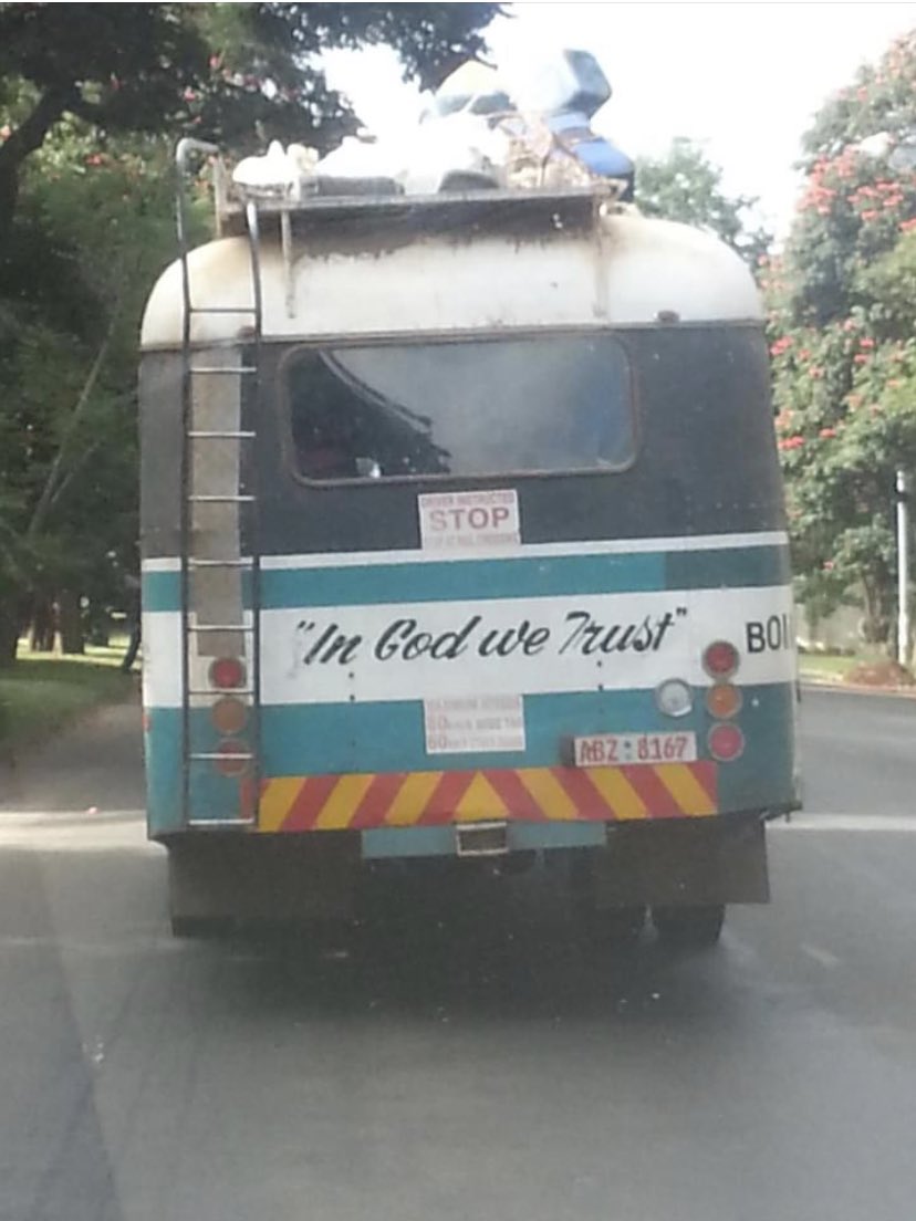 10. Very old AVM buses still ply routes across the country. Proud owners & drivers often inscribed affectionate declarations & slogans on them as marks of identification & pride. I took this picture in 2013: “In God We Trust”. Indeed. Let’s raise a glass in honour of the AVM!