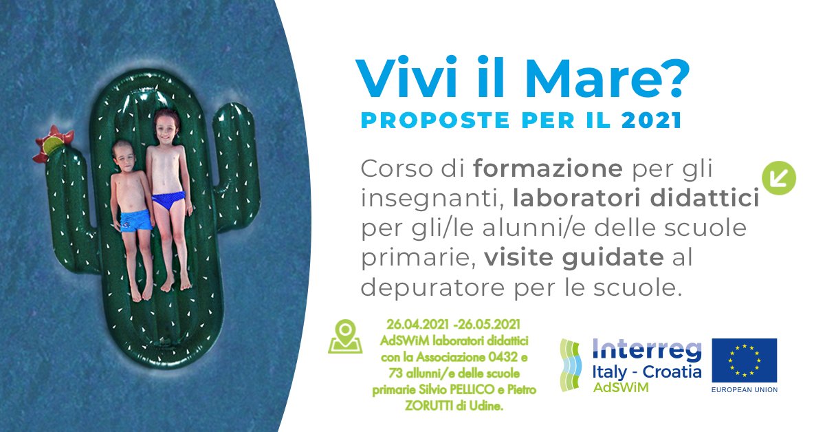 AdswimProject's tweet photo. April 26. We're starting today with Adswim #educational workshops for 73 pupils of the Silvio Pellico and Pietro Zorutti primary schools of Udine, organized in presence by the partners @ComuneDiUdine and @uniud. Beacuse #Sea matters. #watermanagement #depuration #Sustainability https://t.co/YNsstiCEBf