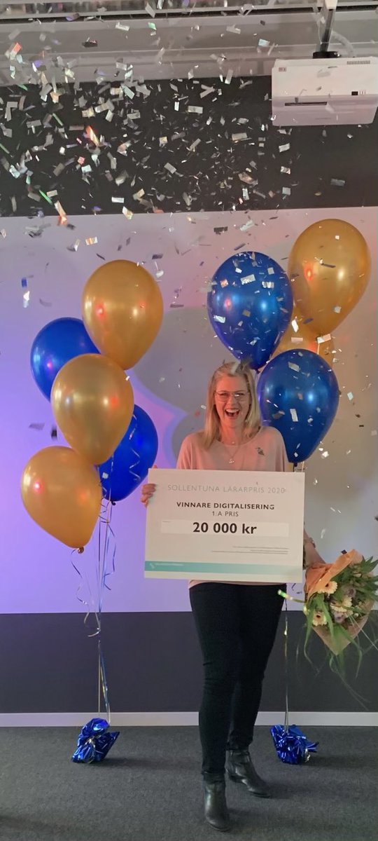 Stolt kollega till <a href="/sandfjord/">Maria Simpson Sandfjord</a> som vann första pris idag i Sollentuna Lärarpris kategori digitalisering. ⭐️⭐️⭐️