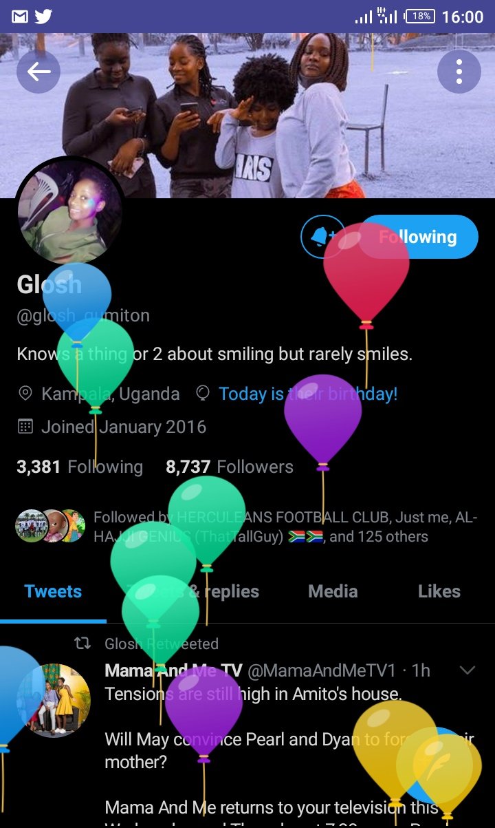   Happy birthday and let her follow back  