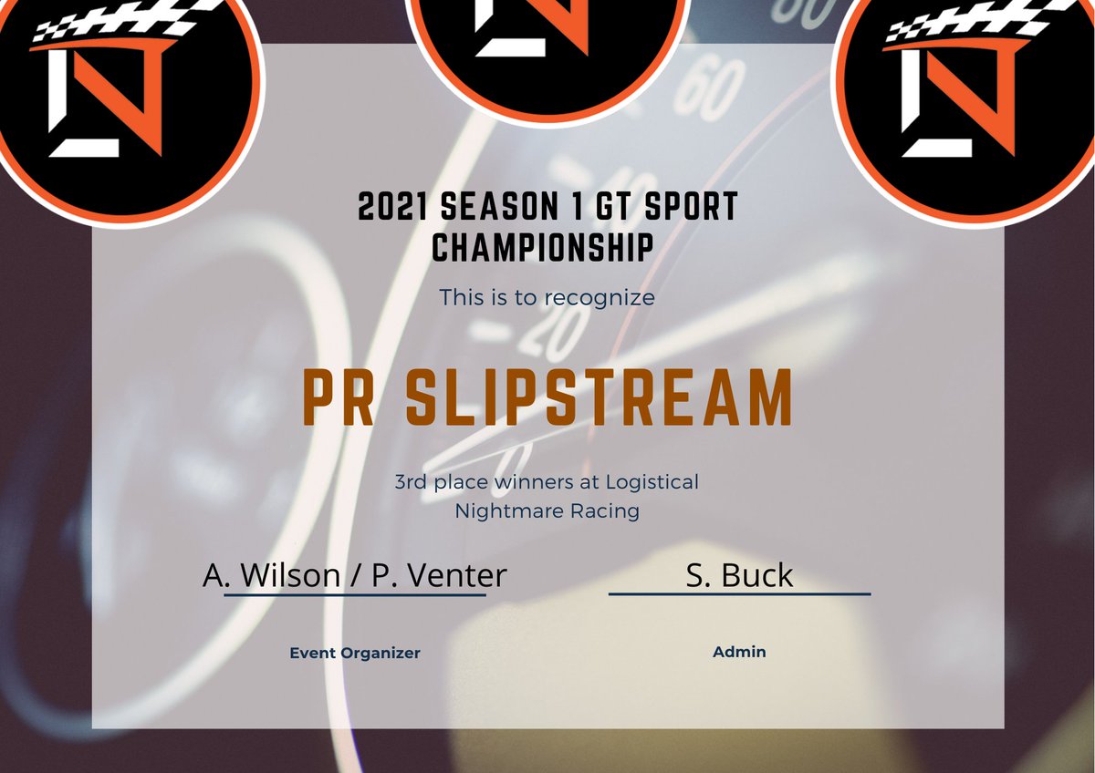 LNR_ZA's tweet photo. LNR Gran Turismo Sport 2021 Season 1 Winners.

🏆 - DMR Trailbrakers
🥈 - DMR DJM Slipstream
🥉 - PR Slipstream

Thanks to all our sponsors and  #PaceMotosports for the main prize!

#ps4 #PS5 #GTSport #console #simracing #consoleracing #steakhousered #SkyCoffeeCo #TwinzMotorsport https://t.co/FhoAbCob1R