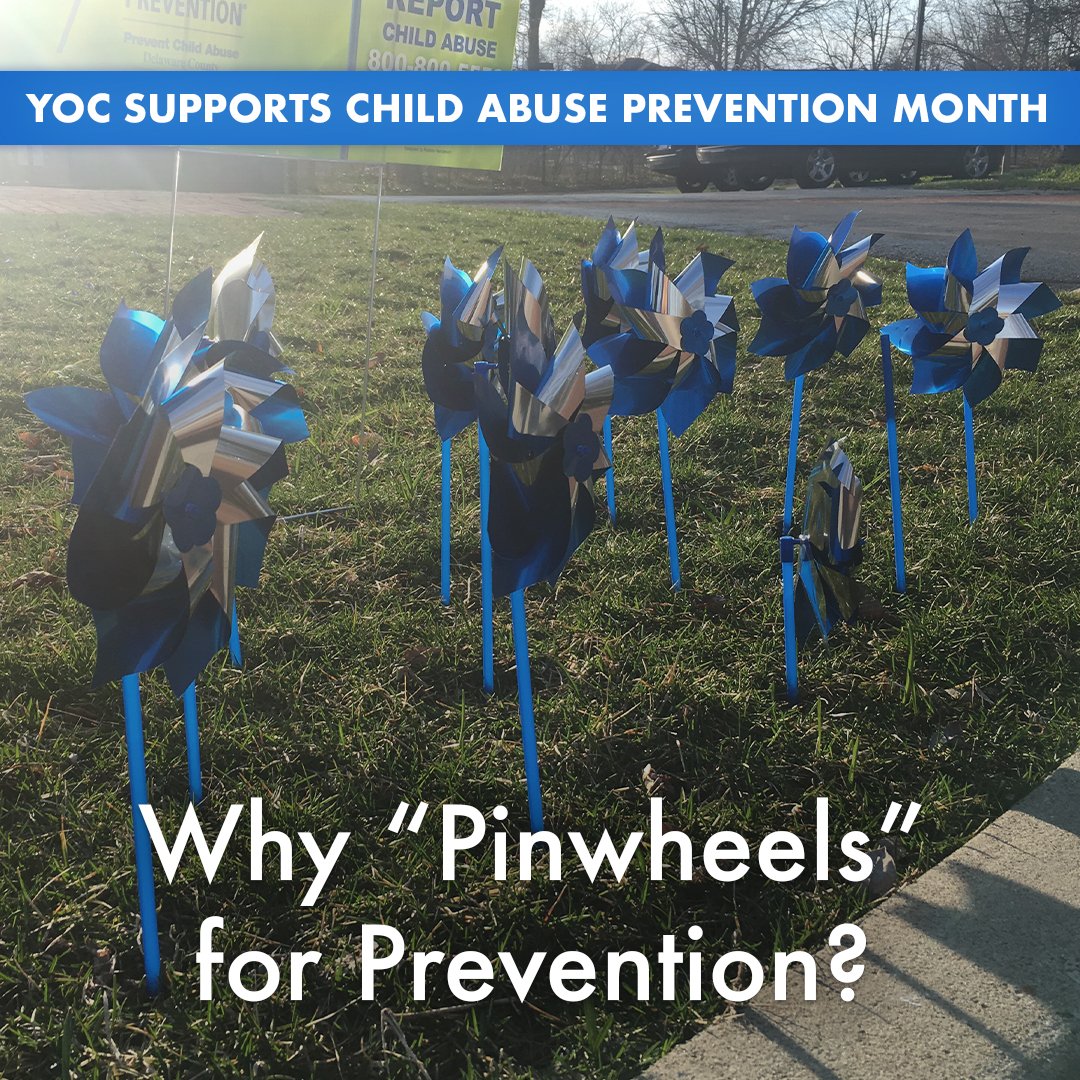 In 2008, Prevent Child Abuse America introduced the pinwheel as the symbol for child abuse prevention through Pinwheels for Prevention®. It has come to serve as the physical reminder of the great childhoods we want for all children. Every Child Matters! yocinc.org/donate/
