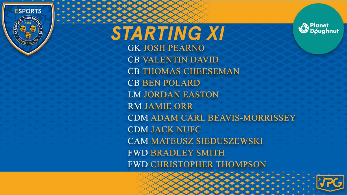 Shrewsbury Town eSports (@shrewsesports) on Twitter photo 📋 | Your Town team for tonight’s <a href="/OfficialVPG/">Virtual Pro Gaming</a> fixtures against @SpartanVpg <a href="/sparkavpg/">VPG Sparka</a>
There has been a few changes from Thursday night 🔷🔶
🎥We will also be live on live on twitch twitch.tv/Jamieorr
#salop #eSports #fifa21 #proclubs #gamers 📋 | Your Town team for tonight’s <a href="/OfficialVPG/">Virtual Pro Gaming</a> fixtures against @SpartanVpg <a href="/sparkavpg/">VPG Sparka</a>
There has been a few changes from Thursday night 🔷🔶
🎥We will also be live on live on twitch twitch.tv/Jamieorr
#salop #eSports #fifa21 #proclubs #gamers