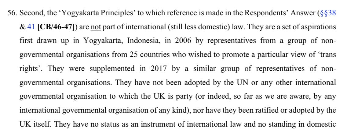 The Yogyakarta Principles are not international law. They are binding on precisely nothing.