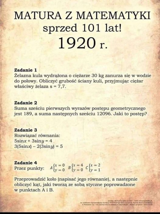 RGwiazdowski's tweet photo. Kiedyś to było zacofanie. A teraz jest postęp. Matura 1920 https://t.co/kHxFJjVbHR