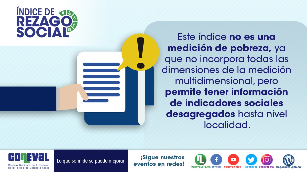 Coneval On Twitter El Indice De Rezago Social No Es Una Medicion De Pobreza Ya Que No Incorpora El Conjunto De Dimensiones Que La Medicion Multidimensional De La Pobreza Contiene De Acuerdo