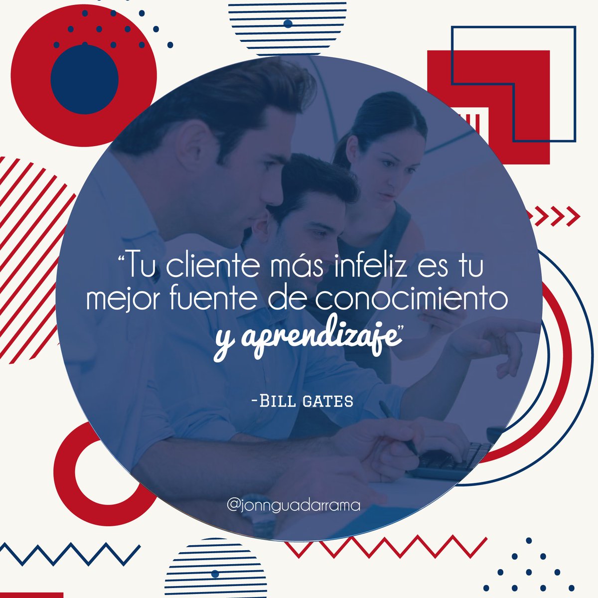 "Tu cliente más infeliz es tu mejor fuente de conocimiento y aprendizaje" -Bill Gates
Visita mi canal de Youtube, en donde te doy consejos de Marketing Digital y Ventas para hacer crecer tu negocio: youtube.com/channel/UCuSkR…  #ventas #marketing#mkt#marketingdigital #negocios#frase