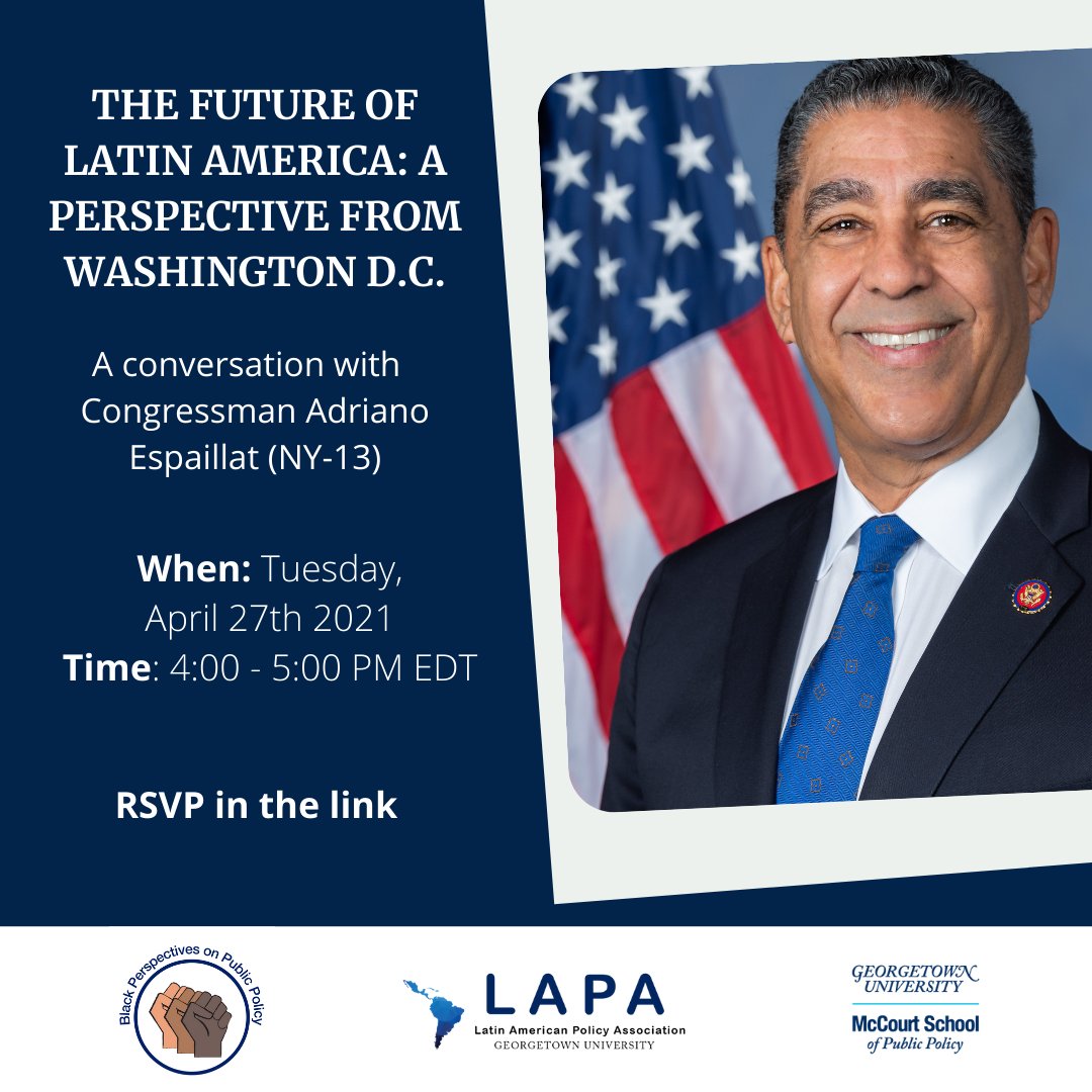 Remember to sign up to join the talk with @RepEspaillat on the future of Latin America. You don't want to miss this. RSVP here: eventbrite.com/e/152019443247