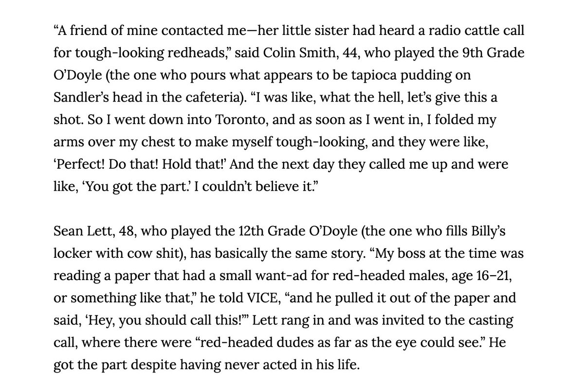 The thing about Billy Madison is that Sandler was just an SNL dude at this point, and had never led a movie. (In his review, Ebert said he thought Sandler's only future in movies was as a villain.) The production was cheap, and the O'Doyles were basically picked up off the street