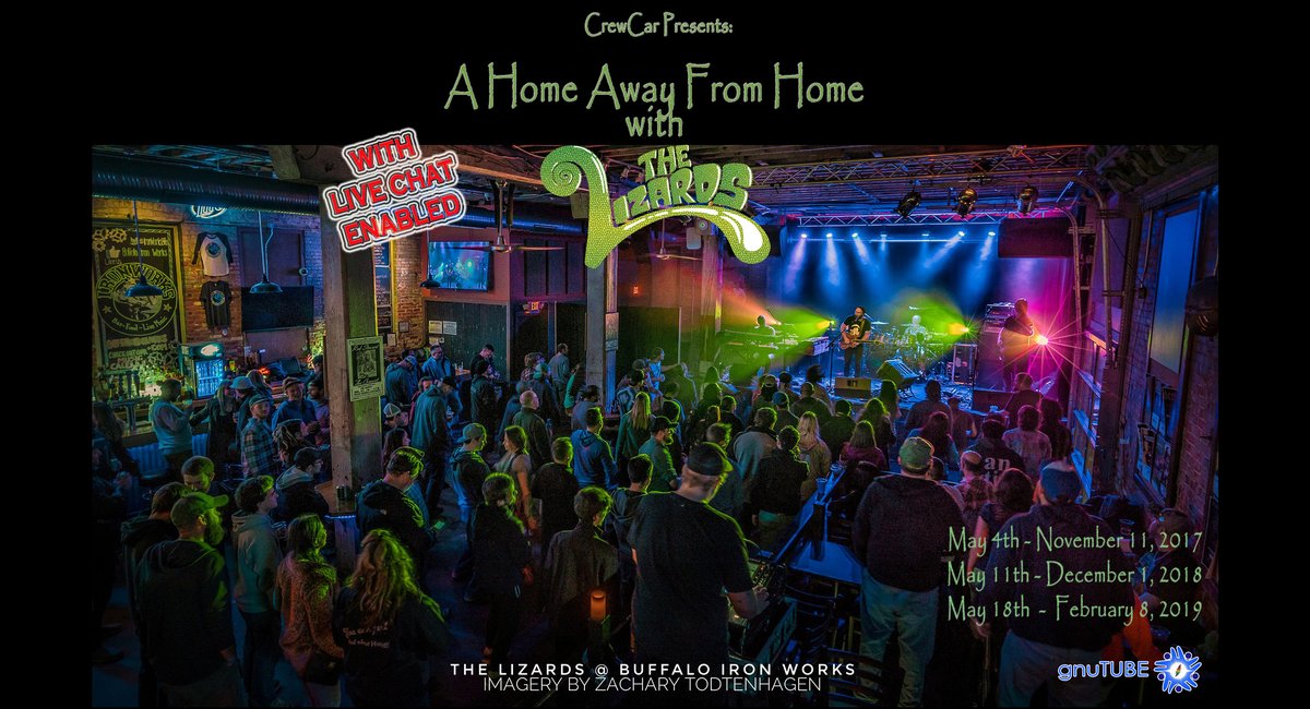 Phans Unite.
Dinner and a gnuvie returns in May and will be premiering a mini-streaming series of our own. 
Crew Car Presents: 'A Home Away from Home - 3 Years of The Lizards at <a href="/IronWorksBflo/">Buffalo Iron Works</a>' 
Tune in to gnuTUBE for 3 consecutive weeks in May (May 4th/11th/18th).... 1/3