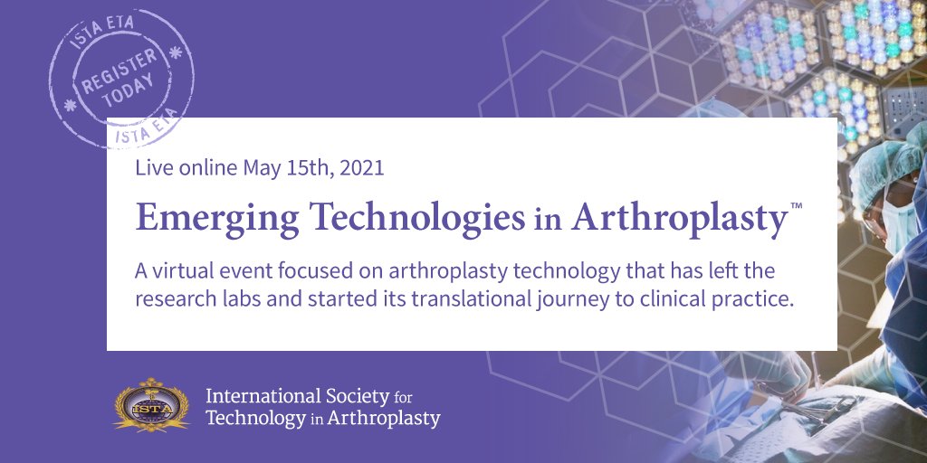 The Scientific Program for ISTA's Emerging Technologies in Arthroplasty™ (ETA) meeting is now available! #orthotwitter istaonline.org/meetings/emerg…