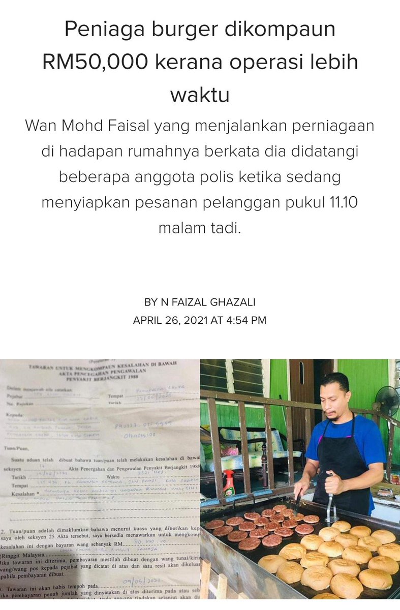 PutraREFORMASI's tweet photo. Hangpa tengok lah #KerajaanGagal #kerajaanZalim ni peniaga burger kena saman RM50k,Pusat Hiburan hanya kena saman RM5k..Menteri dan Retis tolak sana tolak sini.. https://t.co/EX7ykiagLN