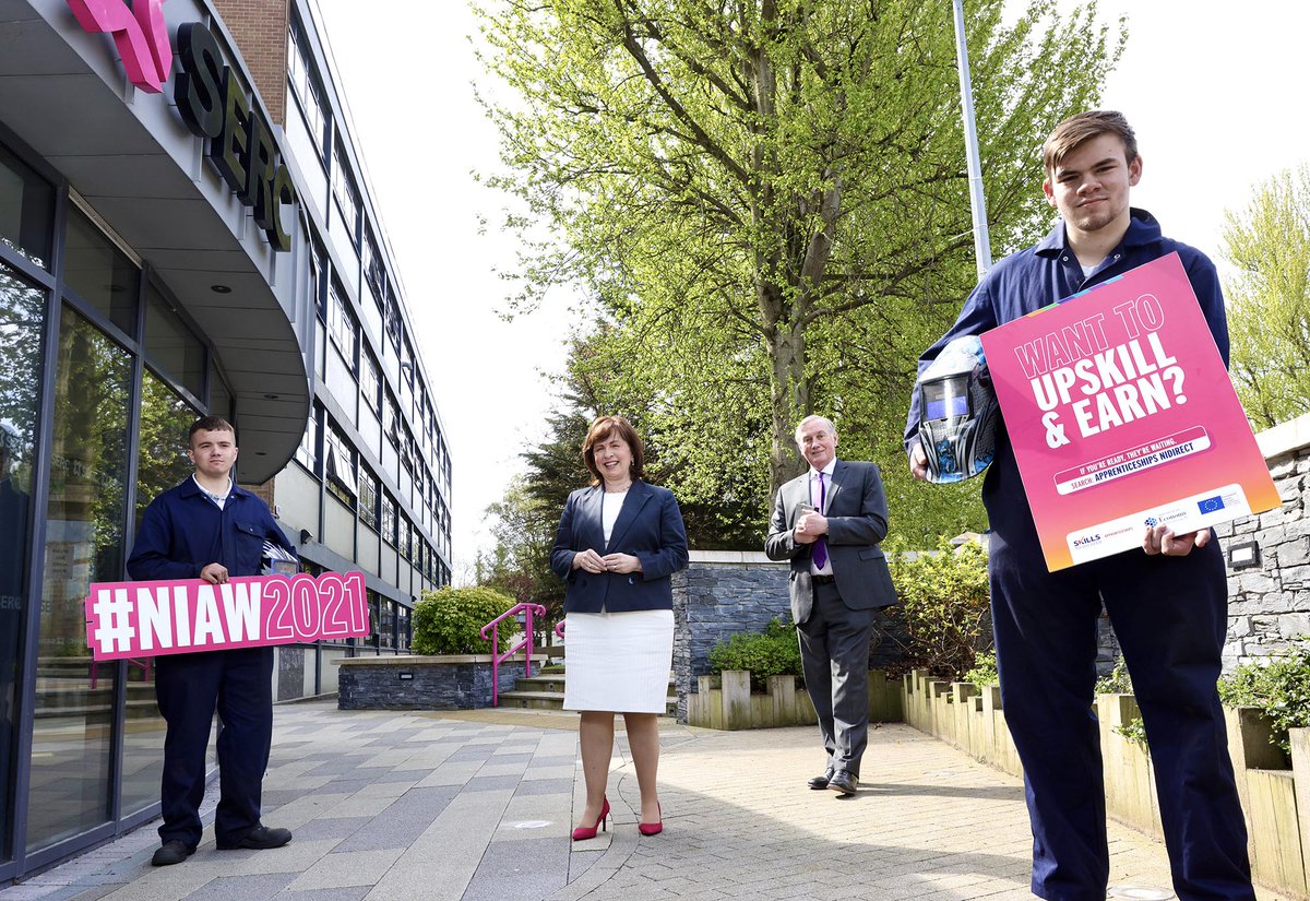 It's Northern Ireland Apprenticeship Week #NIAW2021 

Check out <a href="/nidirect/">nidirect</a> for more information and how to get involved: nidirect.gov.uk/articles/appre…

👇<a href="/Economy_NI/">Economy NI</a> Minister met apprentices Matthew Ramm and Dillon Graham during a visit to <a href="/S_ERC/">South Eastern Regional College</a> this morning