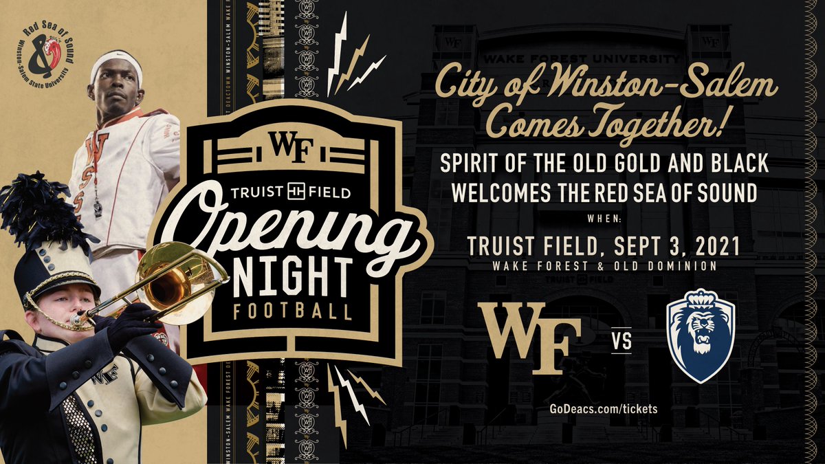 DemonDeacons's tweet photo. .@WakeForest 𝒙 @WSSURAMS
The @SOTOGAB and the Red Sea of Sound will once again unite at @WakeFB's 2021 season opener!
📰: https://t.co/94ztvswbLU
#GoDeacs 🎩 https://t.co/2ZvzcuQil3