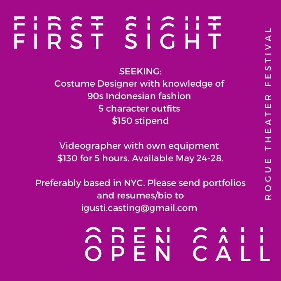 dispatchdena's tweet photo. OPEN CALL FOR COSTUME DESIGNER AND VIDEOGRAPHER:

Costume Designer with knowledge of 90s Indonesian fashion. 5 character outfits.
 $150 stipend 

Videographer with own equipment 
$130 for 5 hours. Available May 24-28. 

Send portfolios and resumes/bios to igusti.casting@gmail.com https://t.co/wKvmgz2jvO