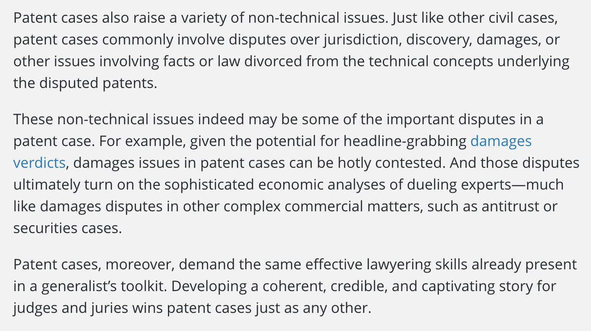 And many aspects of patent cases have nothing to do with technology anyway. 4/