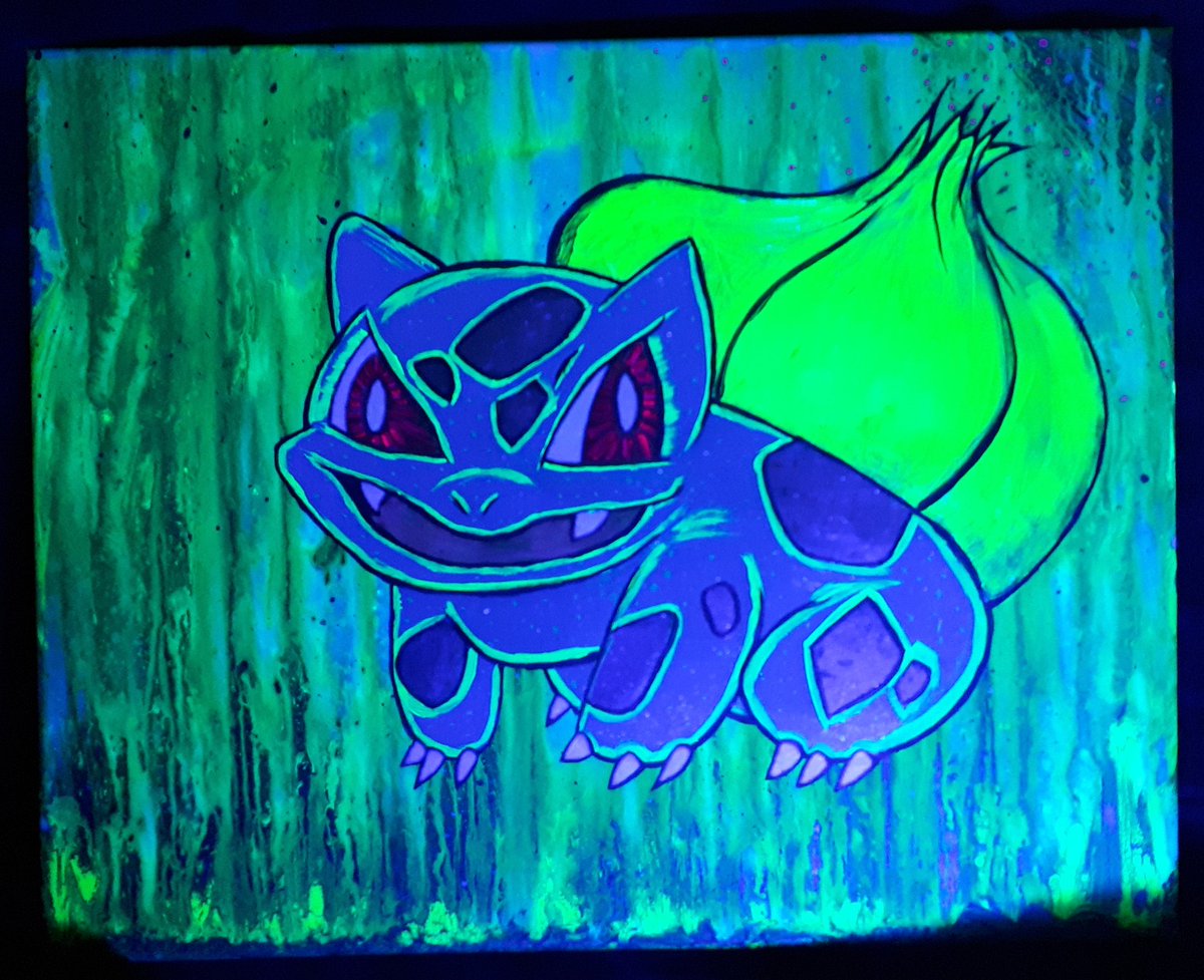 Black light bulbasaur! Check out my page for the tiktok video ! #pokemonfanart #bulbasaur #pokemon #pokemon