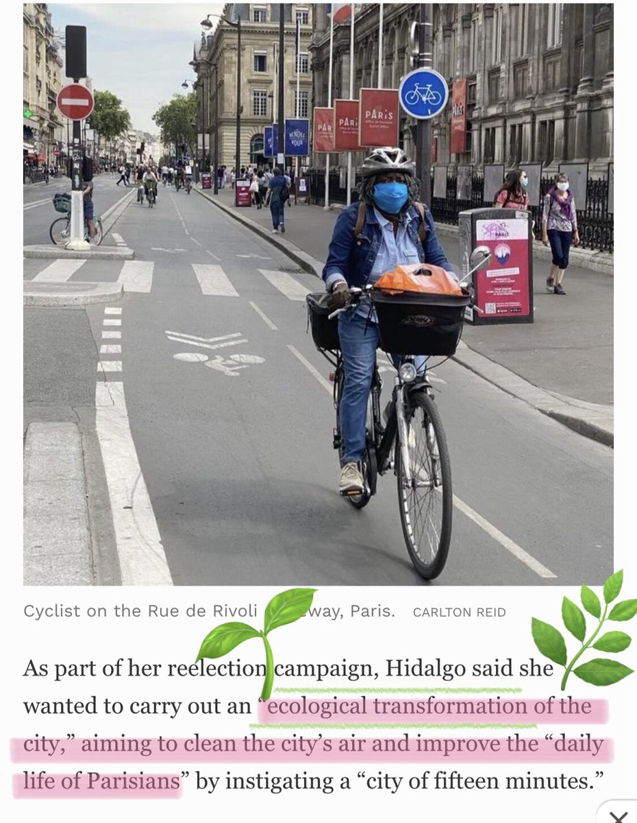  Ecological city transformation to clean the air + improve the daily lives of its citizens Turn traffic choked intersections into pedestrian plazas. Create children’s streets next to schools Make motorists an endangered species in the cityHow can we clone  @Anne_Hidalgo