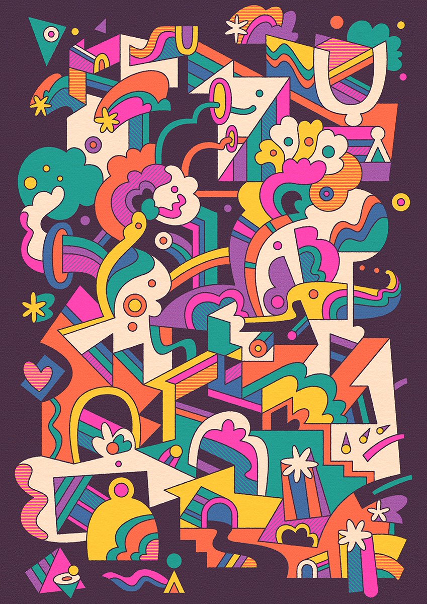 ellohype's tweet photo. This colour pop of 70s by @C86 is a real vibe. #70s #art #colourprint https://t.co/ySLpc4mEeE