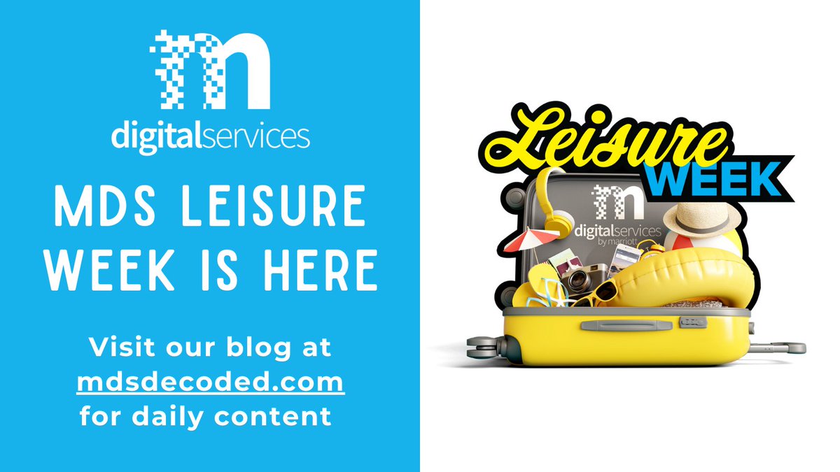 We're excited to kick off #mdsleisureweek with our General Session at 1 p.m. EDT and daily content shared throughout the week at mdsdecoded.com #leisure #travel