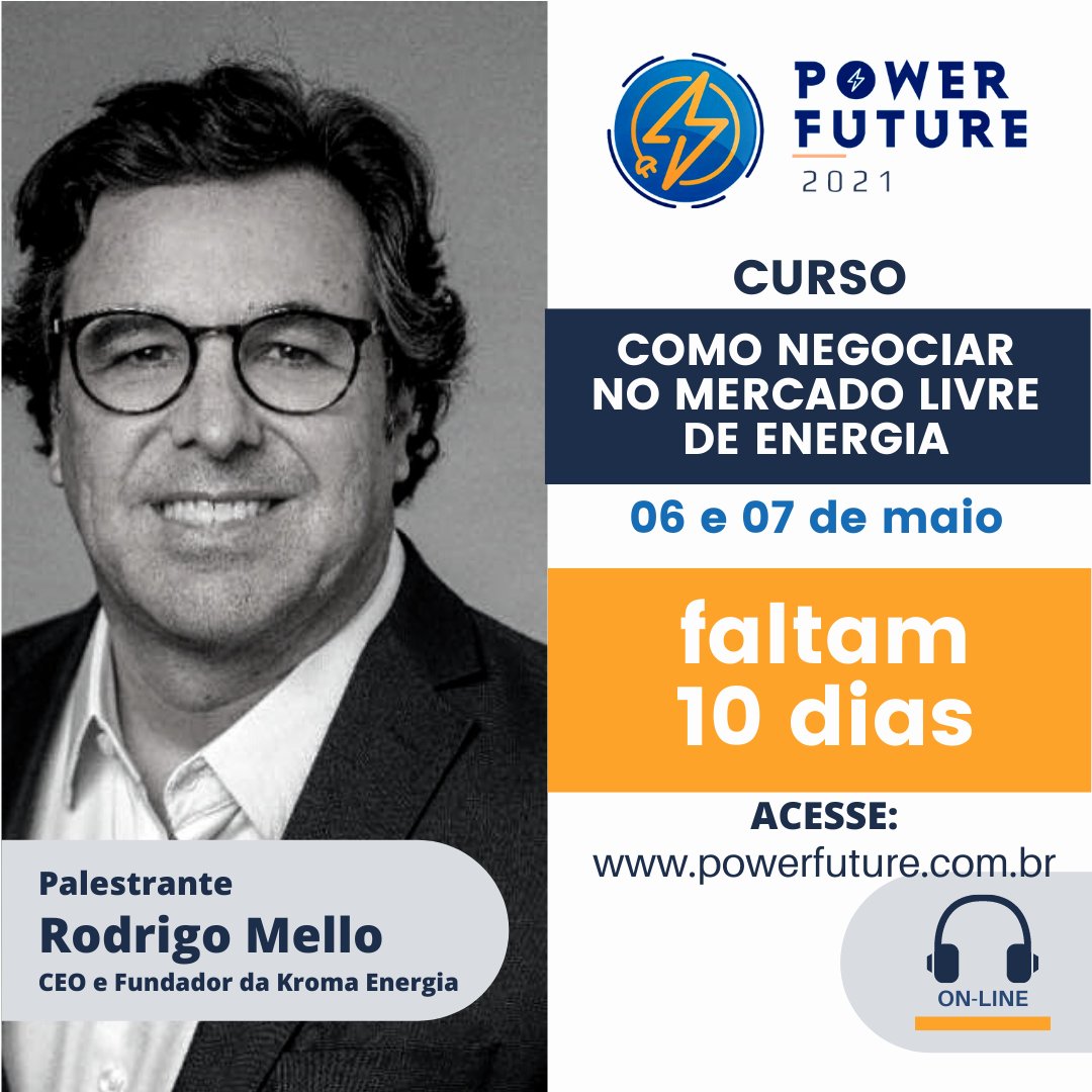 PowerFuture3's tweet image. ⚡ POWERFUTURE - Faltam 10 dias para o primeiro episódio da websérie  POWERFUTURE2021. Com esclarecimento detalhado de COMO NEGOCIAR NO MERCADO LIVRE DE ENERGIA, programe-se para estar conosco nos dias 06 e 07 de maio das 9h às 17h.
Acesse o site powerfuture.com.br/event-details/…