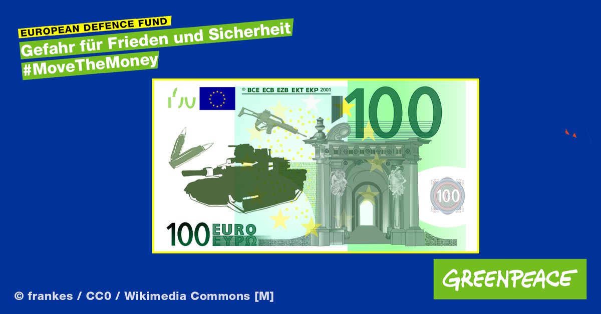 Es ist Zeit, das Friedensprojekt #EU zu retten🕊️✊ 
@Europarl_DE muss #EuropeanDefenceFund ablehnen und ein neues Verständnis von #Sicherheit fördern, das Mensch & Umwelt in den Fokus von Politik & Budget stellt! #MoveTheMoney 💶