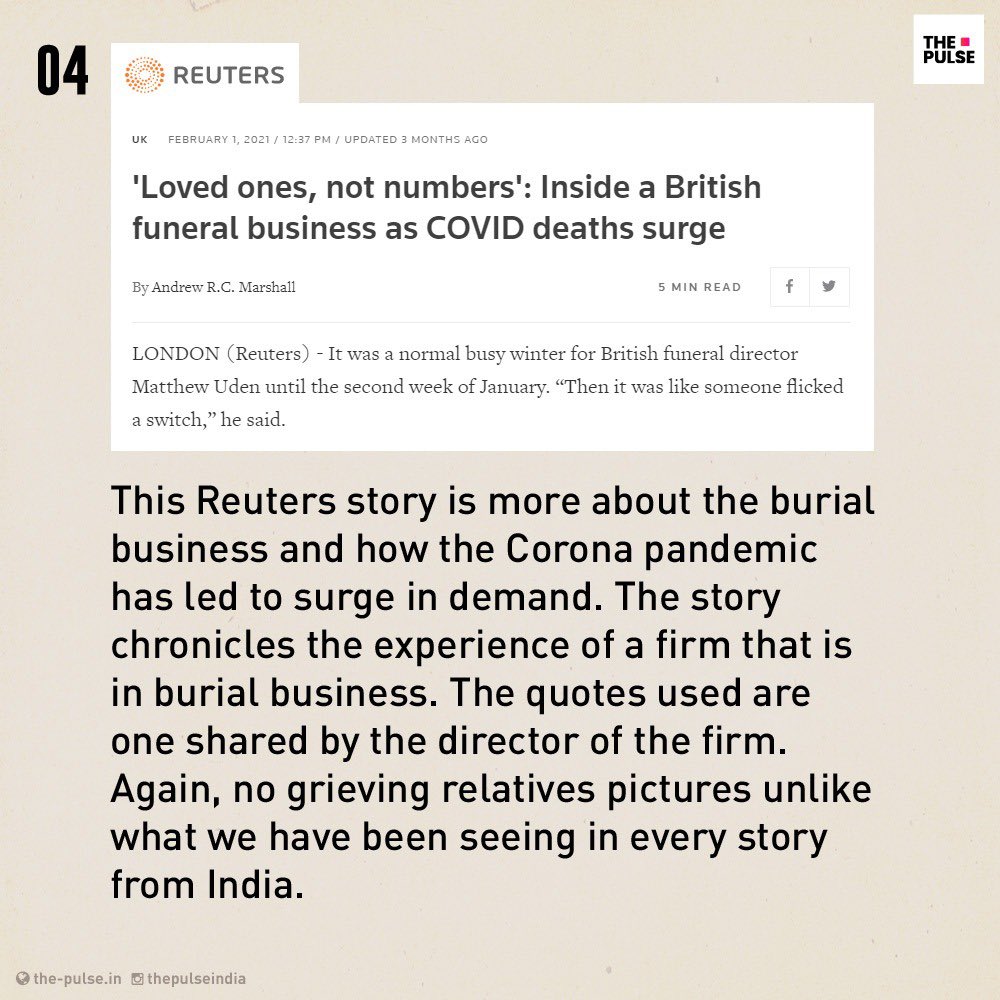 Check how US media reported burial of NY victims of Covid19. Do notice how media talked about orderly & efficient burial process; it even tried to reason how burial footage wasn’t extraordinary! Some samples from  @nytimes &  @Reuters but  @WaPo was no different either  #Pulspective