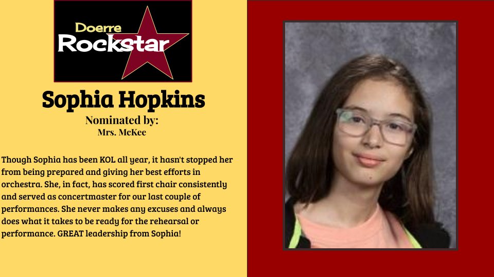 DoerreCounselors (@doerrecounselor) on Twitter photo Congratulations, to our Rockstars of the Week! Abigail, Sophia, and Ms. Cammack were recognized for demonstrating Excellence and Preparedness, two of our Doerre Core Values. Great Job, Ladies! <a href="/DoerreKISD/">Doerre Intermediate</a> Congratulations, to our Rockstars of the Week! Abigail, Sophia, and Ms. Cammack were recognized for demonstrating Excellence and Preparedness, two of our Doerre Core Values. Great Job, Ladies! <a href="/DoerreKISD/">Doerre Intermediate</a>
