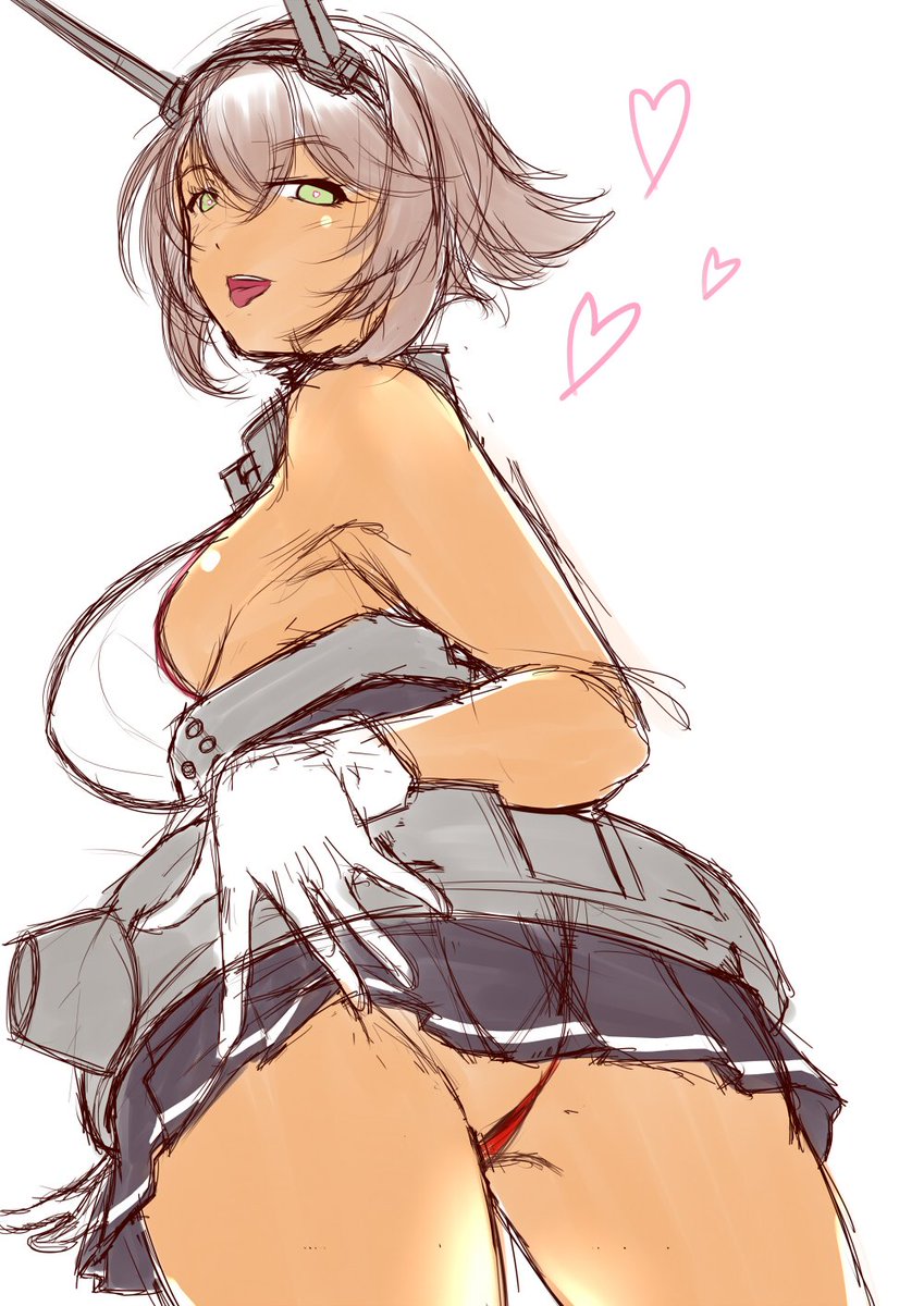 陸奥(艦隊これくしょん) 「陸奥は尻も良いのだ #これを見た人はお尻アップの画像を貼れ 」|桐木春臣のイラスト