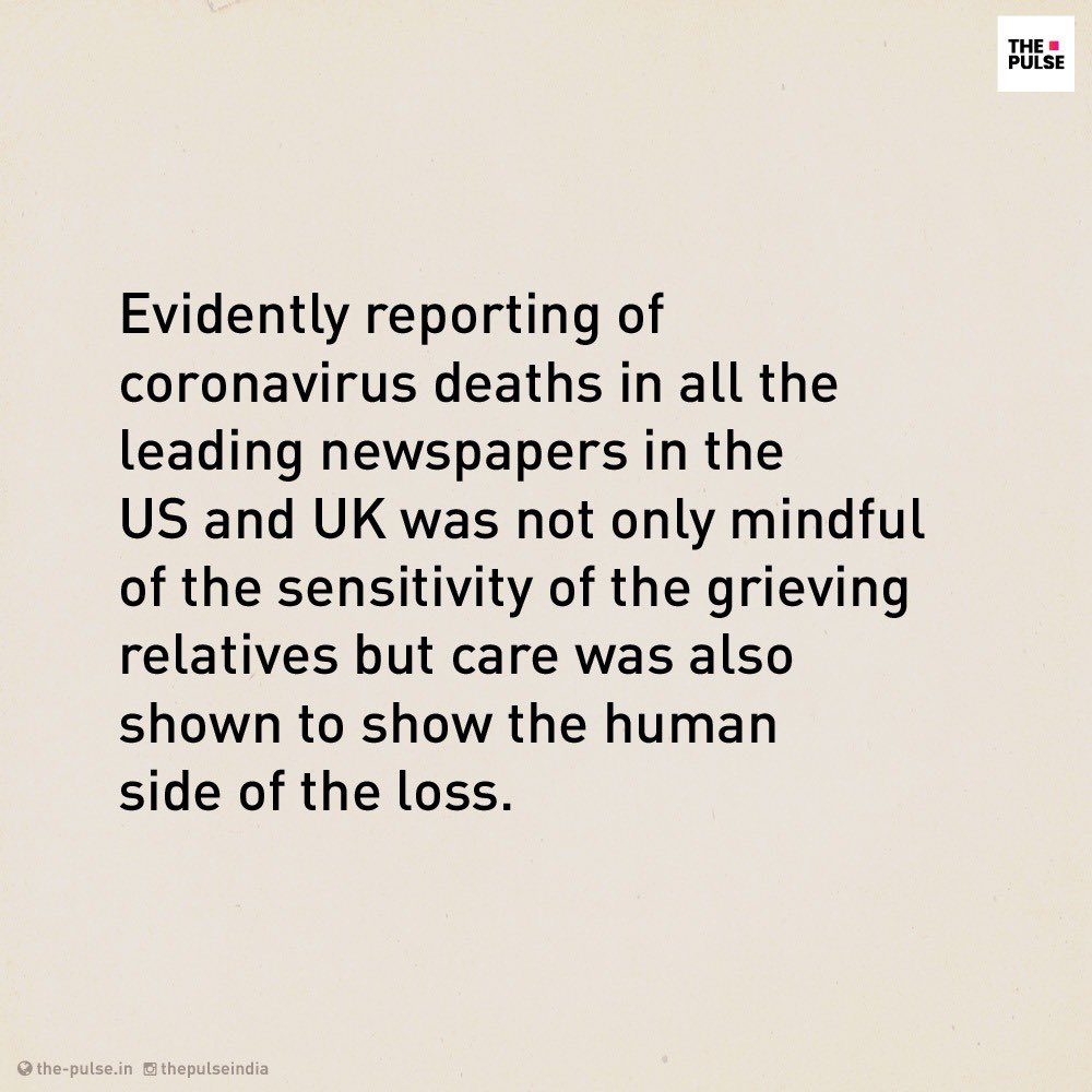  #Pulspective : Evidently, global reporting of corona virus deaths in US and UK was sensitive and focused on showing human side of the loss. Matching respect and dignity was not accorded to Indian victims by the global media-houses; it was all motivated & meant to sensationalise!