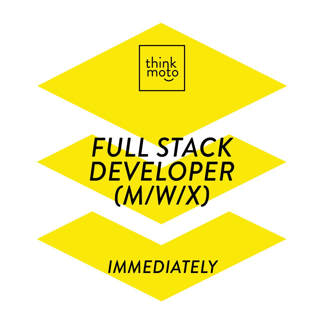 thinkmoto's tweet photo. We are looking for you!

🔶 Full stack developer 
Be part of a meaningful and innovative work that actively pushes the boundaries of what design and technology can do in a rapidly changing economy and society.

We are looking forward to you!
https://t.co/zabWzQ74Ph https://t.co/cDUr7Vjqwz