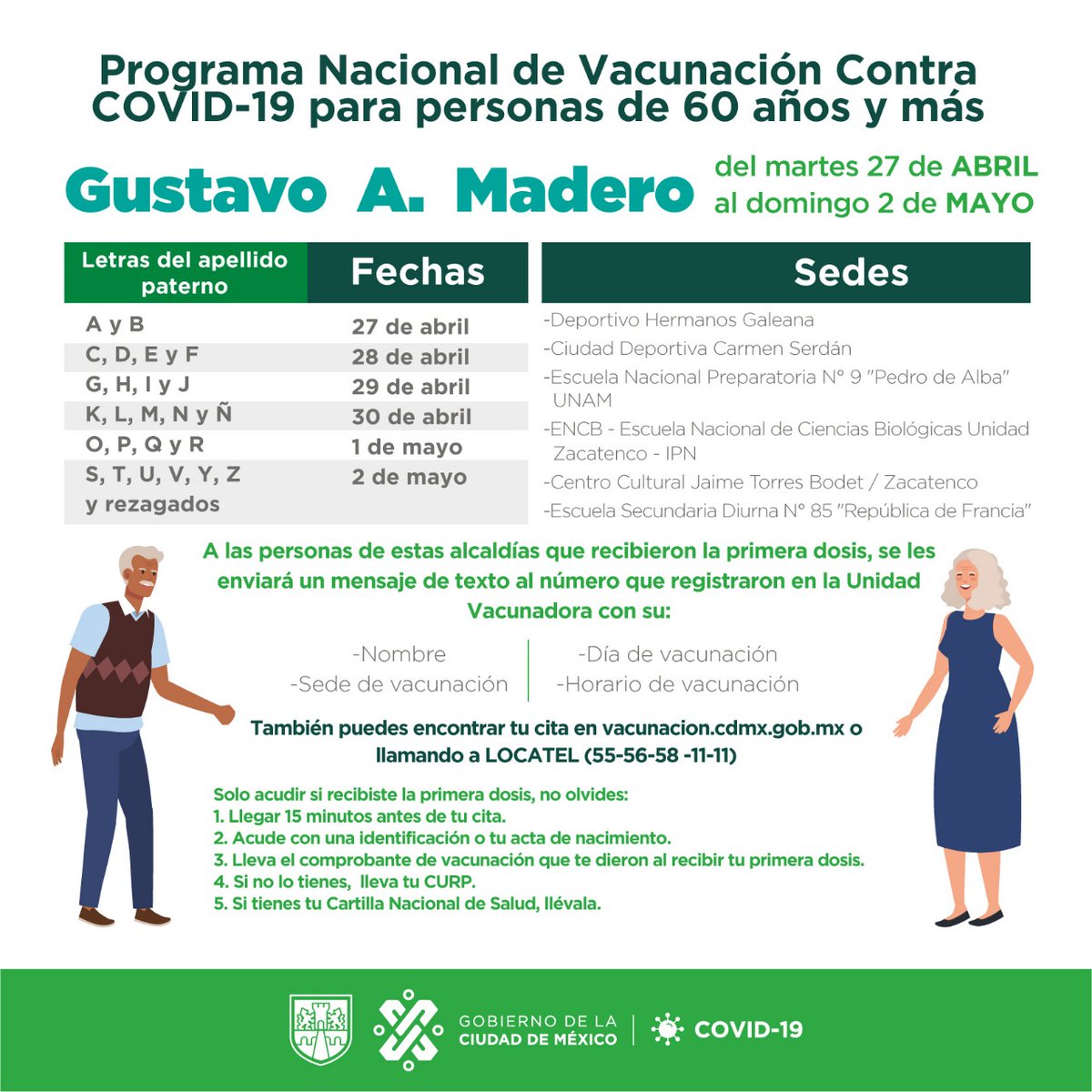 Secretaria De Gestion Integral De Riesgos Y Pc Continuamos La Aplicacion De La Segundadosis De Vacunacion De Adultos Mayores En Tualcaldiagam Ingresa A T Co Umaowul2qw O Llama A Locatel Mx 55 5658 1111 Y