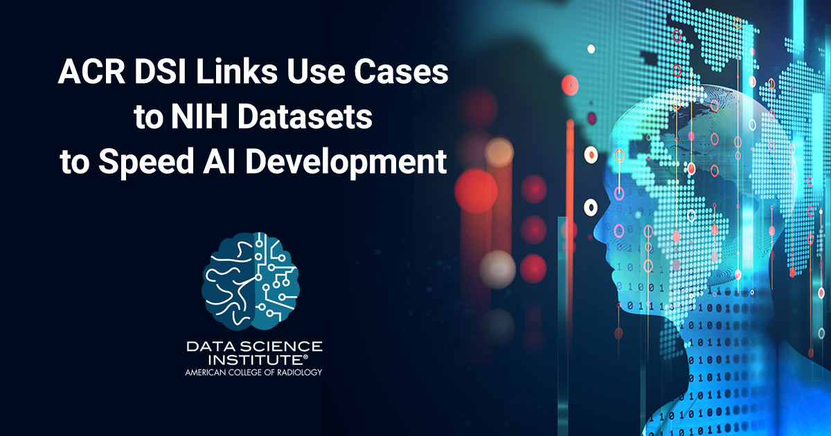 #ACRDSI Define-AI use cases to link with <a href="/TCIA_News/">CancerImagingArchive</a> datasets to expand #ImagingAI &amp; provide a one-stop resource for AI developers. Get more info 👉  bit.ly/2QZp526 <a href="/theNCI/">National Cancer Institute</a>