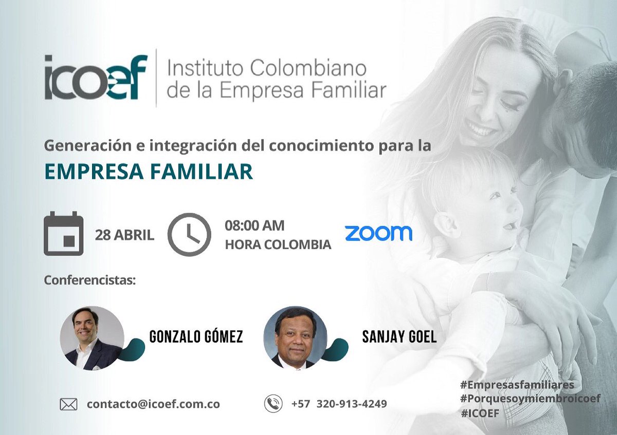 Los invitamos al lanzamiento de ICOEF 28 de abril 8 am (hora COL), donde compartiremos con el ecosistema los avances del Instituto.
INVITADOS 2 conferencistas Internacionales #Eventogratuito.
Inscríbete: lnkd.in/gDQNWmy
Página web: icoef.com.co