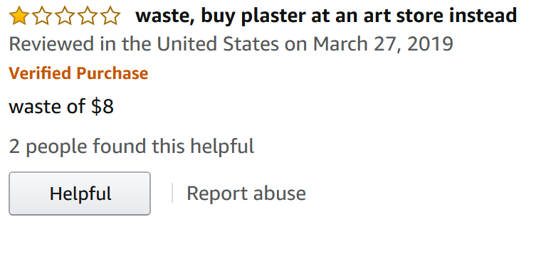 Clue #2: The material used to make the splints was Plaster of Paris. This product is still used today. Check out this glowingreview from Amazon (3/x)