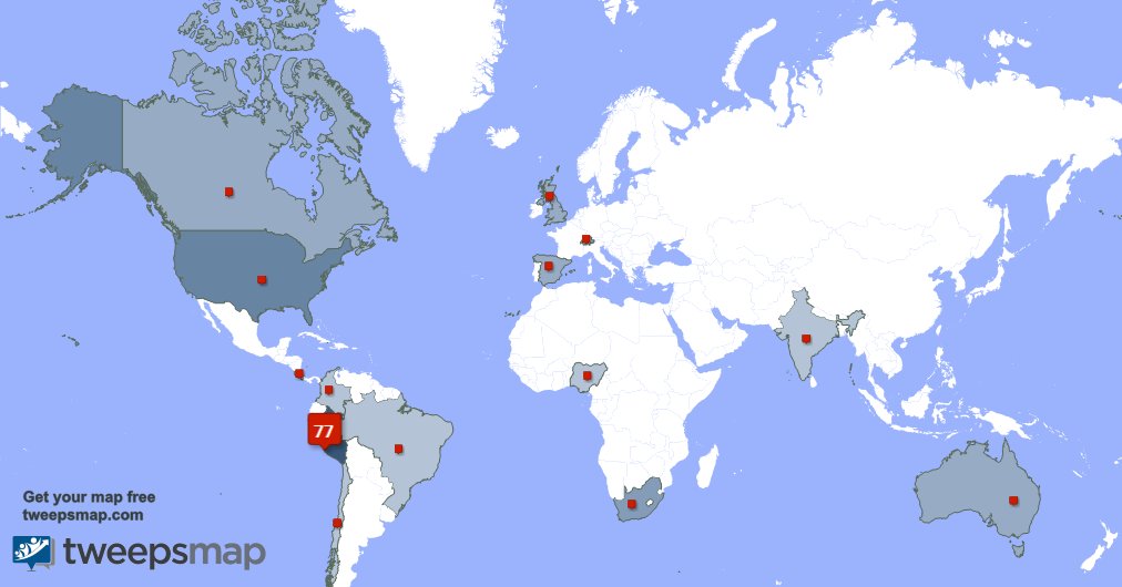 Tengo 1 nuevos seguidores, desde Perú durante la última semana tweepsmap.com/!MarcoPaulini
